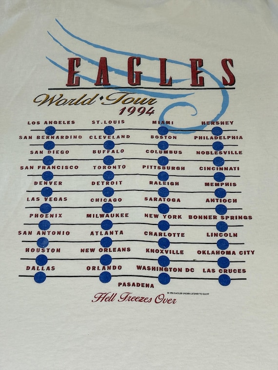 Vintage 1994 Eagles Hell Freezes Over World Tour T-shirt - Etsy