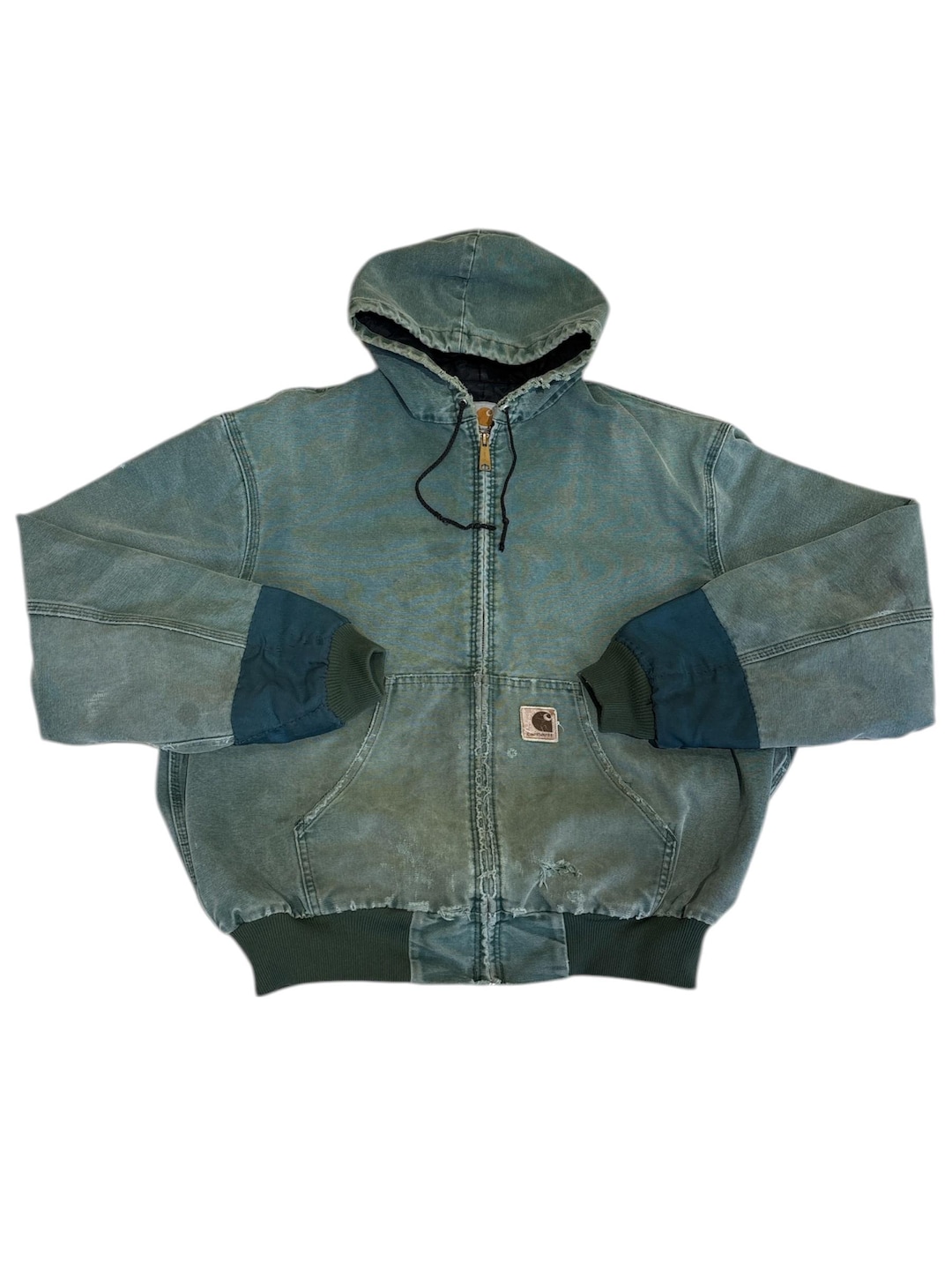 90s USA Carhartt カーハート　青緑 Vintage 90s Carhartt Hooded Active Jacket in Aspen Green - Etsy