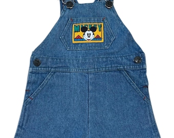 Vintage Mickey and Minnie Mouse, Pluto Dog Blue Dungarees