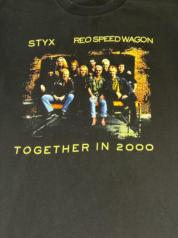 ヴィンテージ 2000 REO スピードワゴン スティクス ツアー T シャツ