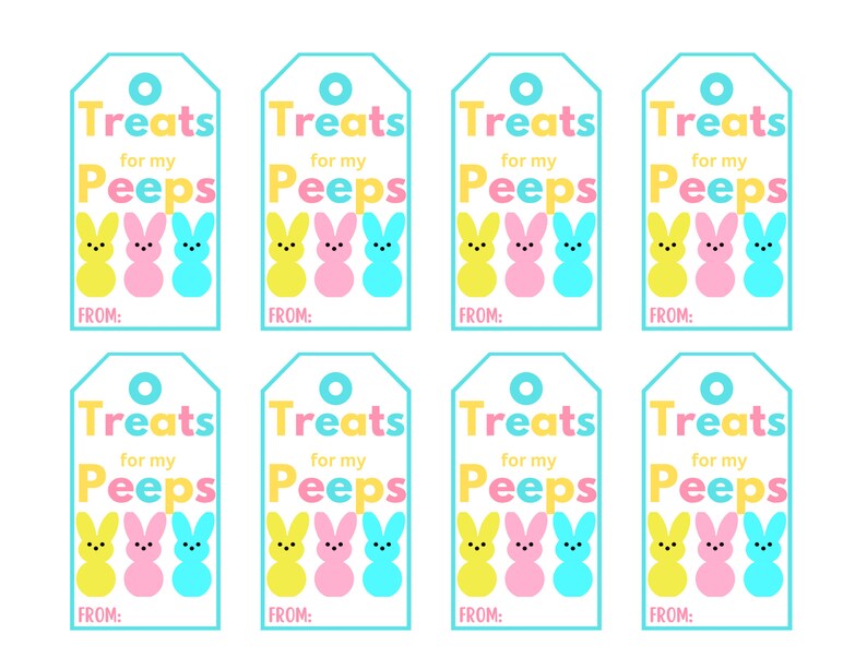 Bright Peeps Gift Tag Printable Tag Treats for My Peeps Gift - Etsy