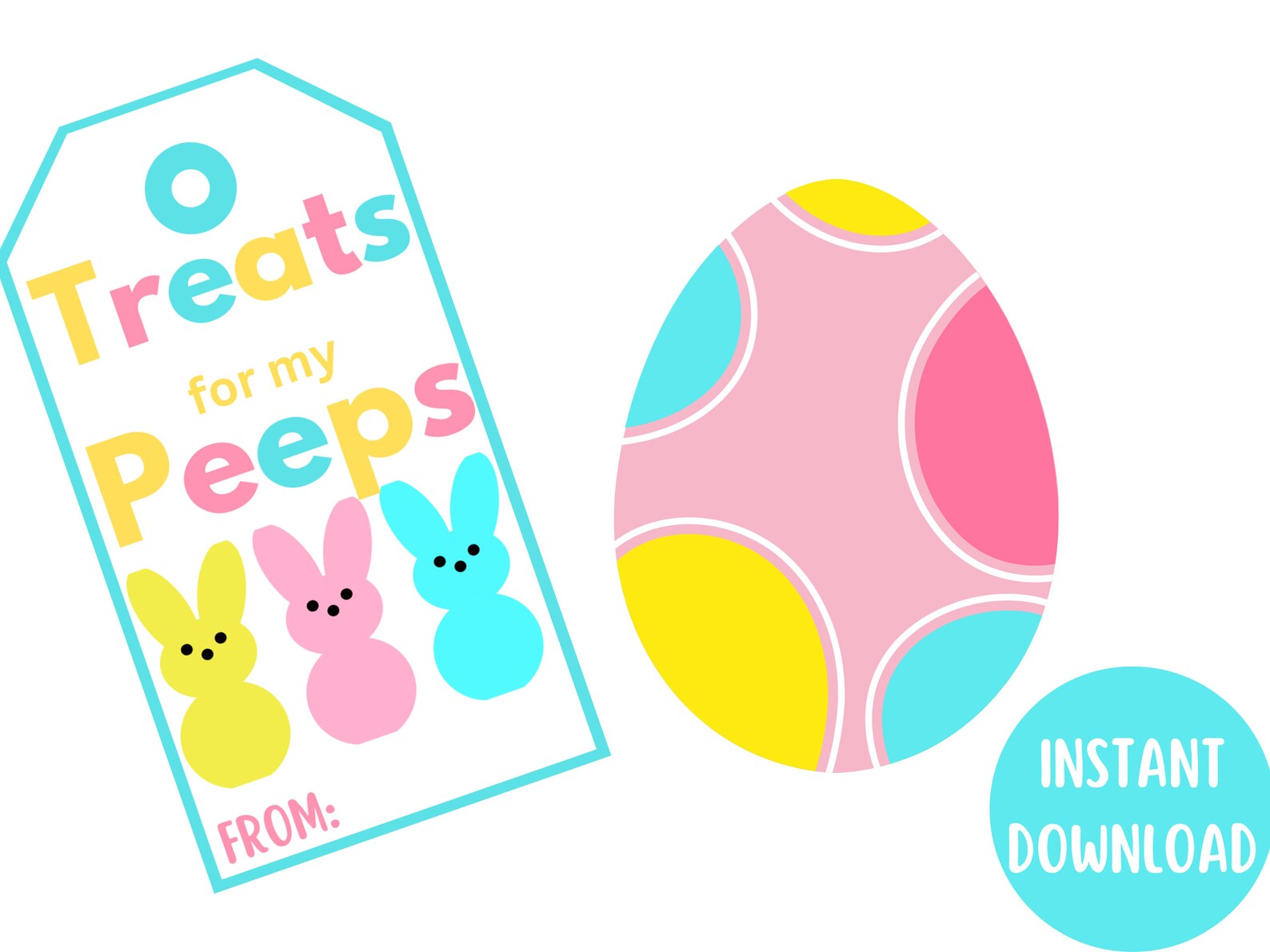 Bright Peeps Gift Tag Printable Tag Treats for My Peeps Gift - Etsy