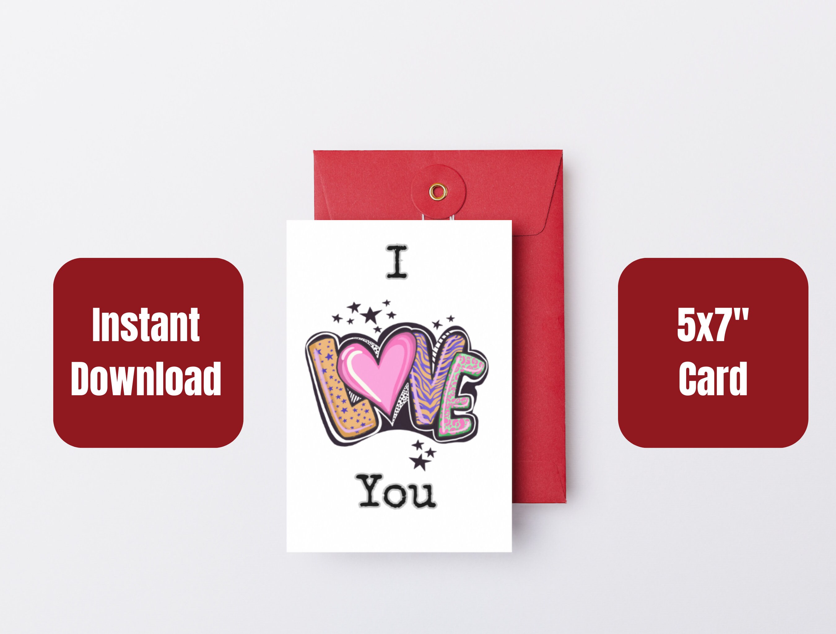 Printable Valentine's Day Card, Anniversary Card, Love Card, I Love You, Greeting Card, 5x7 Card