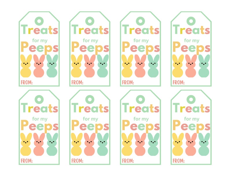 Peeps Gift Tag Printable Tag Treats for My Peeps Gift Tags - Etsy