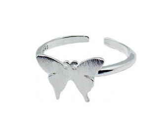 Adjustable 925 Sterling Silver Butterfly Ring