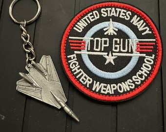 Llavero F-14 Tomcat, set de llaveros y parches, réplica del Maverick, regalo para fans