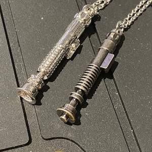 Handmade Alloy Laser sword hilt Charm Necklace,geek Jewelry, geek Pendant, Gamer Gift, Nerd gift  Luke saber