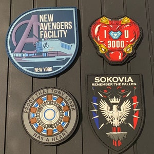 Superhero Avengers PVC Patch set of 4 school travel EDC