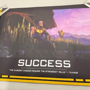 Póster motivacional de éxito de Thanos en la SDCC de los Vengadores