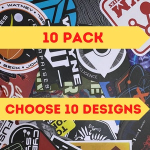 10 STICKER VALUE PACK Geeky Sci-fi Sticker Pack Choose 10 stickers