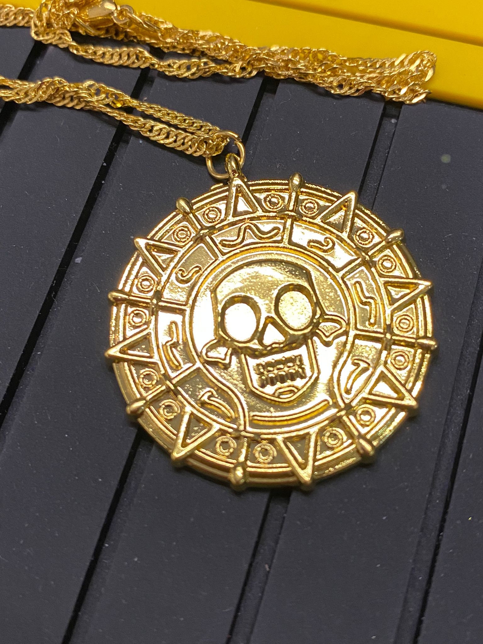 Gold Pirate Pendant - Etsy Gold Pirate Pendant - Etsy