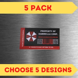 5 STICKER VALUE PACK Umbrella Corp Style Filmrequisite Replik 5er Pack Aufkleber Dressing