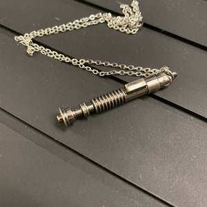 Handmade Alloy Laser sword hilt Charm Necklace, Women Men Jewelry, geek Pendant, Gamer Gift, Nerd gift, movie fan Luke skywalker image 7