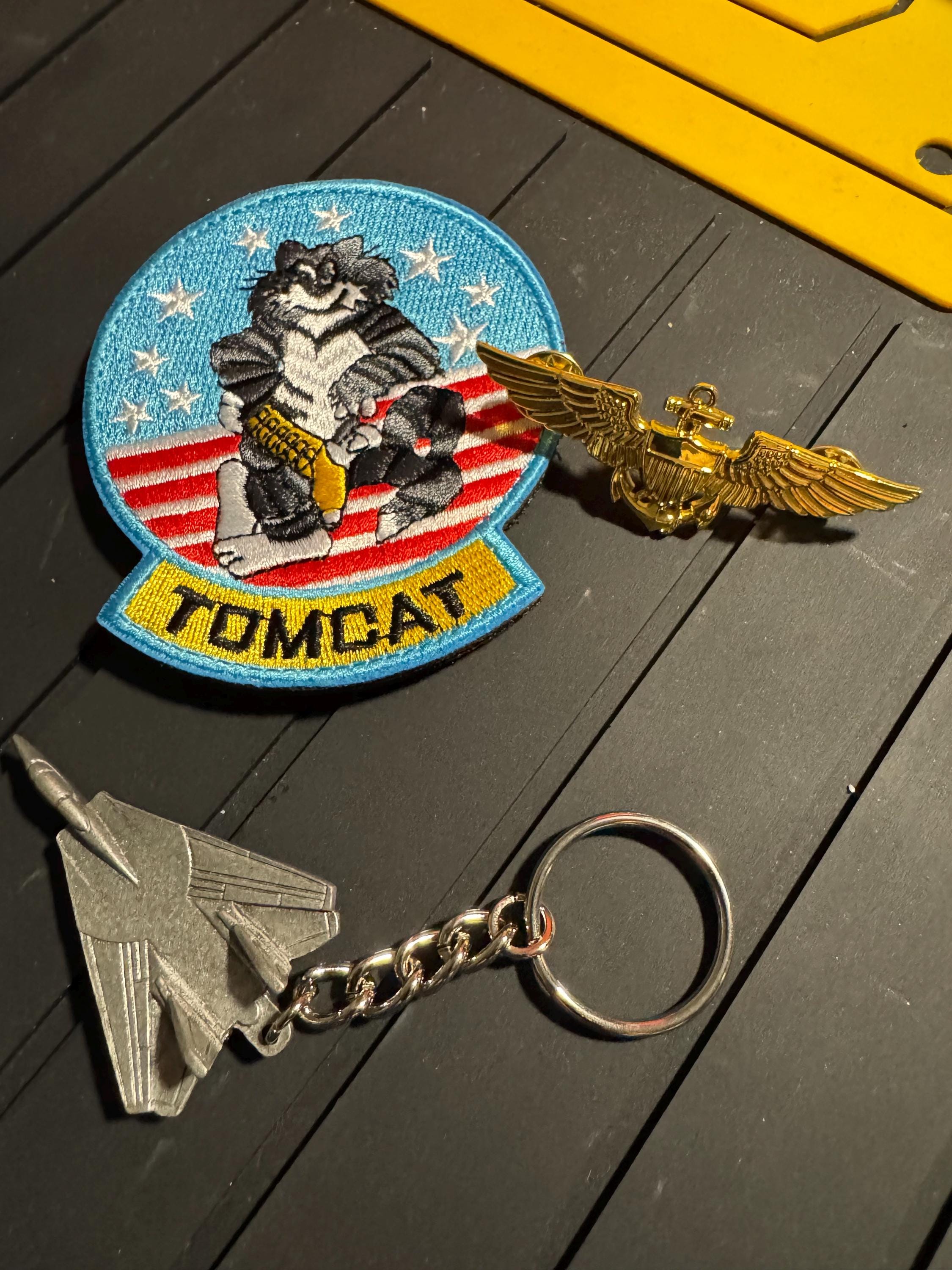 F-14 Tomcat Aviation-inspired Pewter Keychain Set With Wings