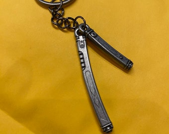 Handmade Alloy Laser sword ahsoka hilt Keyring Keychain, Women Men Jewelry, geek Pendant, Gamer Gift, Nerd gift, movie fan lightsaber