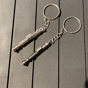 Handmade Alloy Laser sword hilt set keyring keychain ,geek Jewelry, geek Pendant, Gamer Gift, Nerd gift luke skywalker obiwan lightsaber