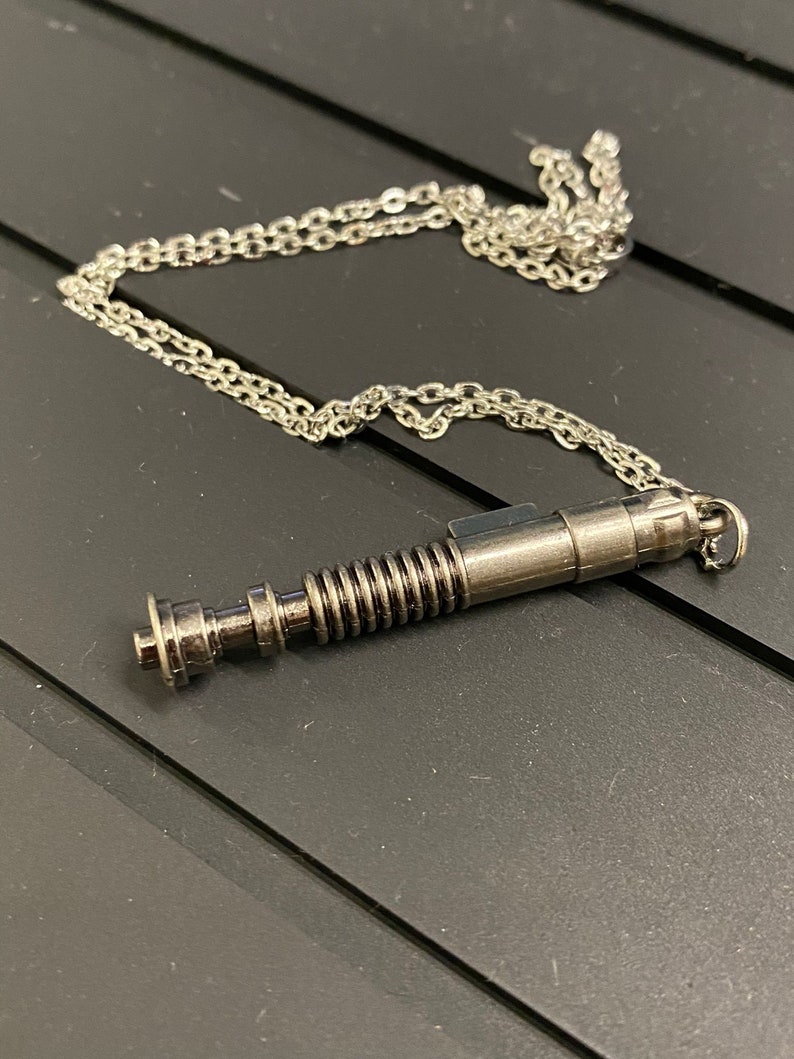 Handmade Alloy Laser sword hilt Charm Necklace, Women Men Jewelry, geek Pendant, Gamer Gift, Nerd gift, movie fan Luke skywalker image 2