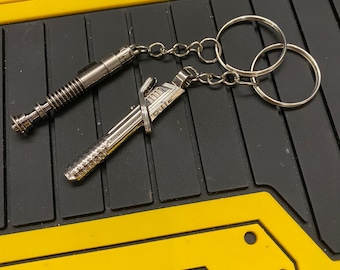 Handmade Alloy Laser sword hilt set keyring keychain ,geek Jewelry, geek Pendant, Gamer Gift, Nerd gift