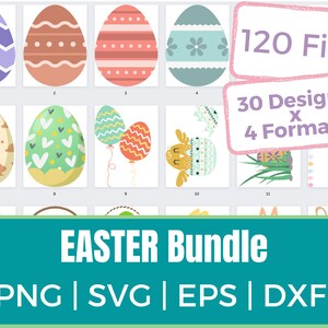 Easter Egg Bunny Holiday SVG Bundle for Cricut - png eps dxf vector files