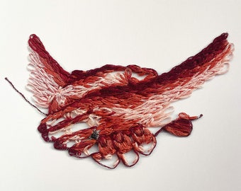 Print: "Bond" | Fine art print of holding hands embroidery on tulle artwork printed on 8x10 matte white paper