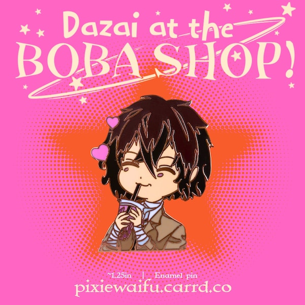 NEW Dazai at the Boba Shop! | Enamel Pin