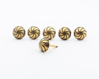 100  Swirl antique upholstery nails / tacks