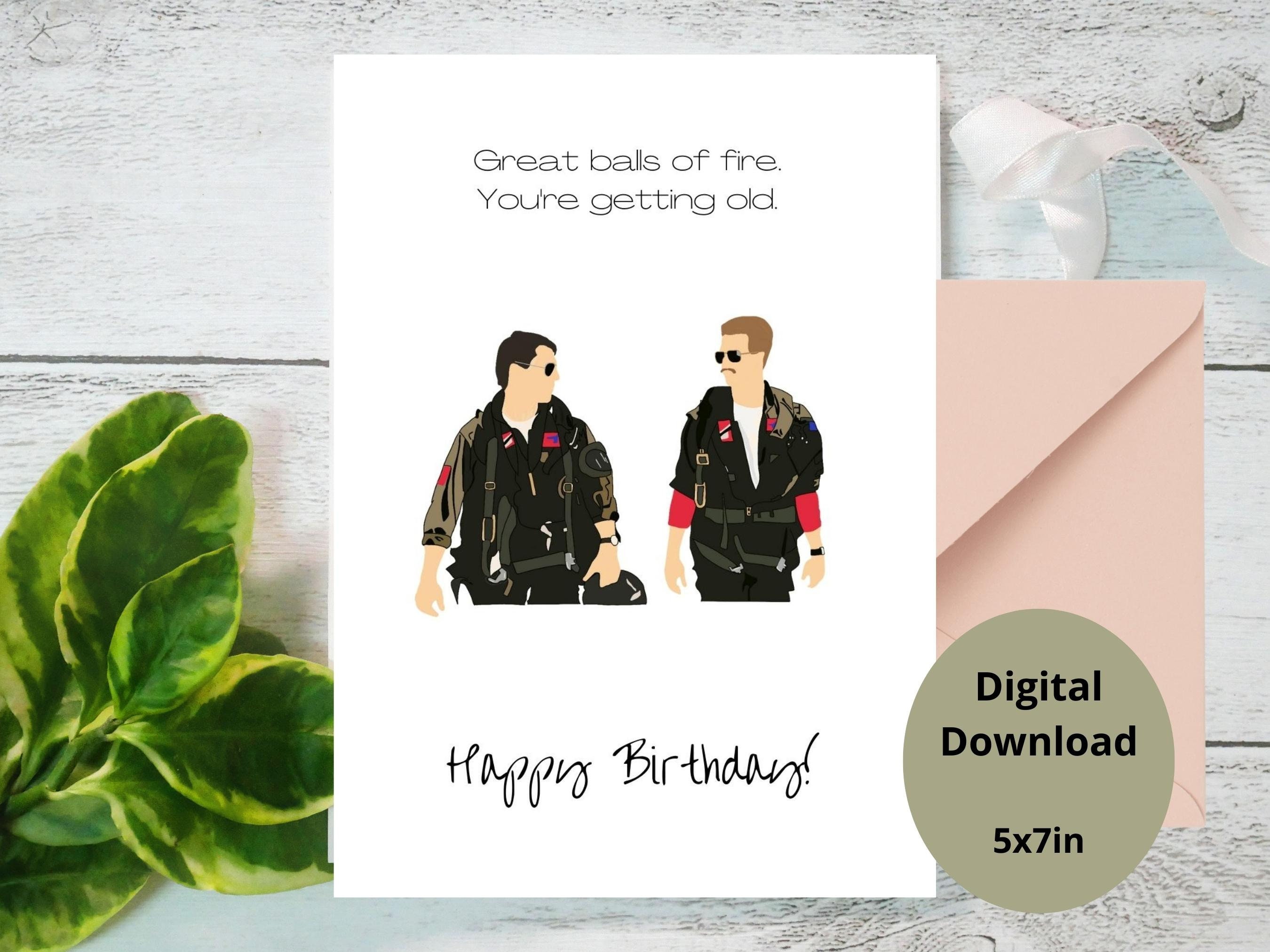 Top Gun Maverick And Goose Birthday Card 5in X 7in Instant Etsy