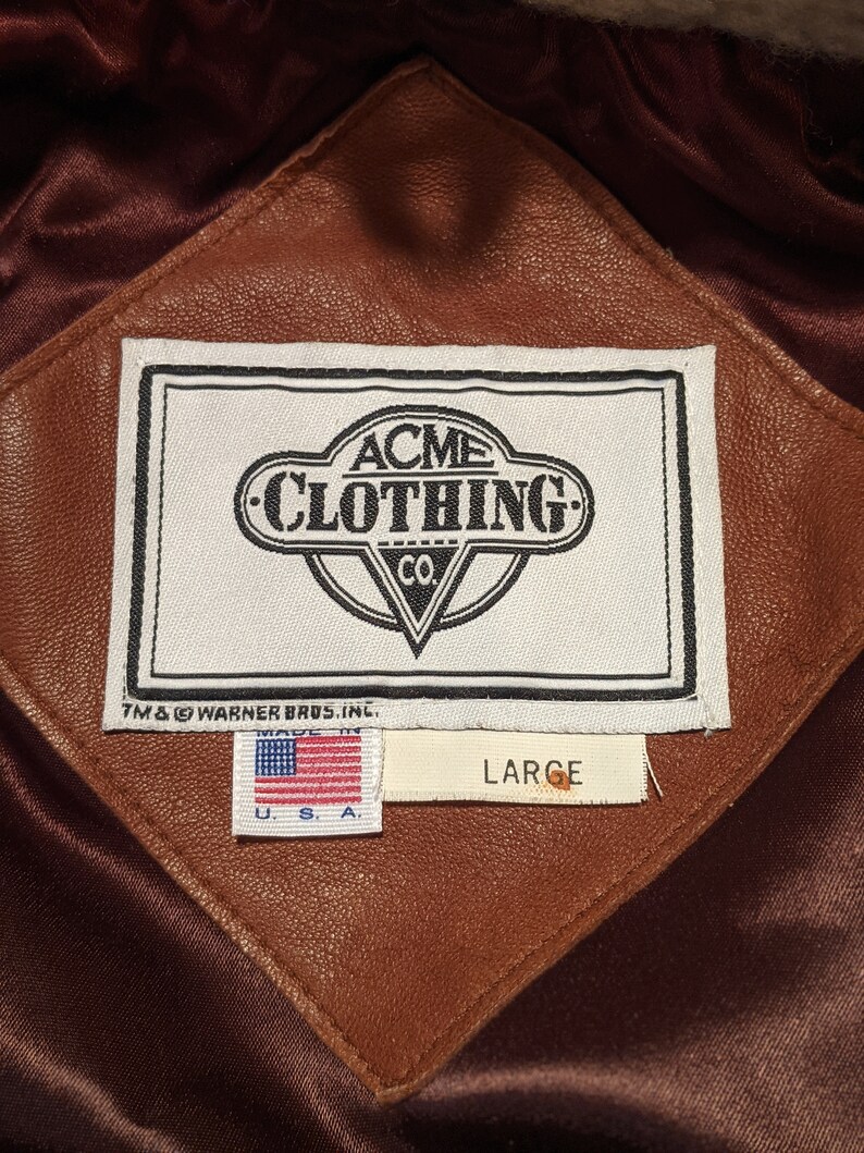 ACME Warner Brothers Bugs Bunny Leather Bomber Jacket/brown - Etsy