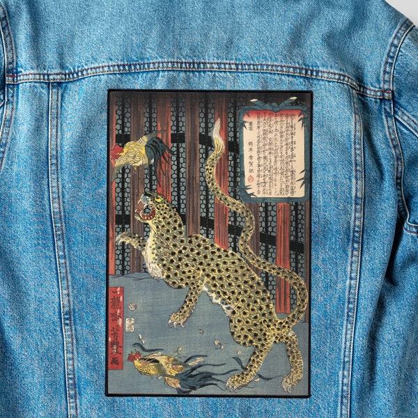 Gravure sur bois japonaise vintage, écusson à repasser/coudre, grand patch au dos de haute qualité pour vestes, patchs d'art japonais, nombreux styles