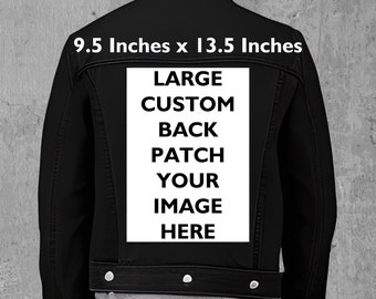 Large Iron On/Sew On Patch Made with Your Image/Design, Custom Made To Order Jacket Backpatch Service, High Quality Personalised Back Patch