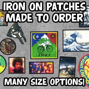 High Quality Custom Printed Iron or Sew On Patch Service, Iron On Patches Made With Your Images, Many Shapes & Sizes, Large and Small!