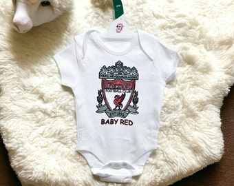 The cutest LFC Baby grow, baby red, Can be personalised.