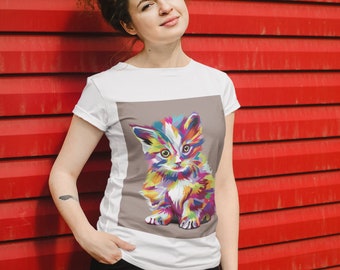 design cat tshirt with mockup design