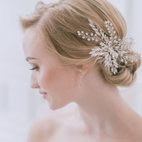 Eudora Headpiece | Crystal Headpiece | Bride Hairpiece |Wedding Hair Comb| Wedding Hair Piece | Pearl Headpiece | Pearl Bridal Hair Comb