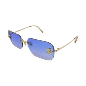 Chanel Ombre Rimless Rhinestone Logo Sunglasses – Treasures of NYC