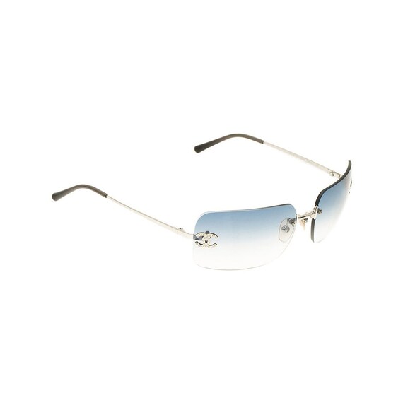 Chanel 4017-D c.124/57 Rhinestone CC Logo Blue Gradient Rimless