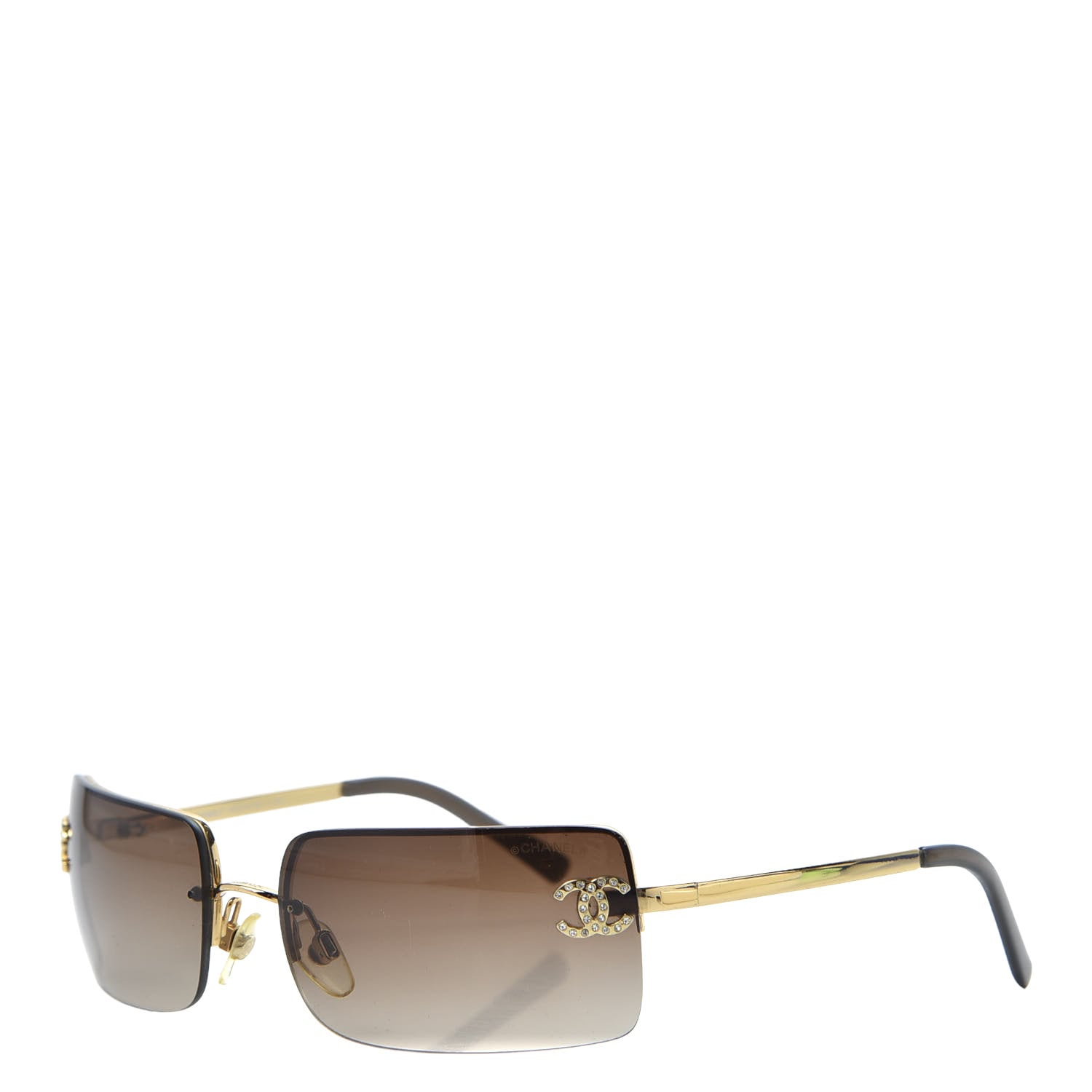 Brown Chanel Sunglasses With Gold CC Logo – vintagebonbon