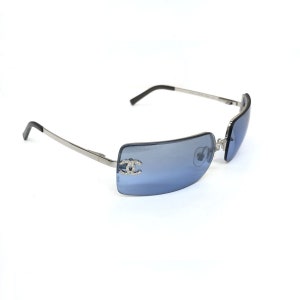 Chanel Rimless Sunglasses Rhinestone 