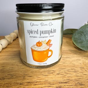 Soy Wax Candle | Handmade Candle | Hand Poured Soy Wax Candle | Spiced Pumpkin | Fall Candle | Gift for Mom | Fall | Autumn Candle