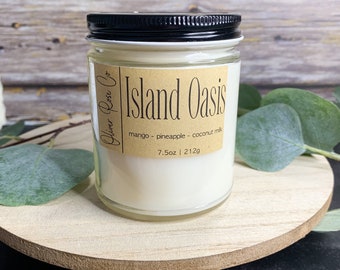 Soy Wax Candle | Handmade Candle | Hand Poured Soy Wax Candle | Mango & Coconut Milk | Island Oasis
