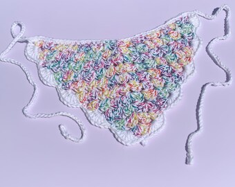 Crochet Bandana | Hair Bandana | Headband | Hair Accessories | Accessories | 100% Cotton | Rainbow Bandana