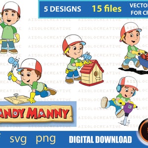 CARTOON CARPENTER MANNY/ clipart/ svg / cricut ready / digital download/vectorized