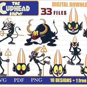 2022 THE Devil on Cuphead show cricut. cartoon, svg,png,pdf files, clipart,vector, tv