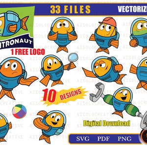 FISHTRONAUT 2022, CRICUT, SVG, digital download, png, cartoons, anime, kids,educational, television