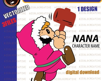 NANA, video game, Ice Climber game,clipart, svg, png, pdf files