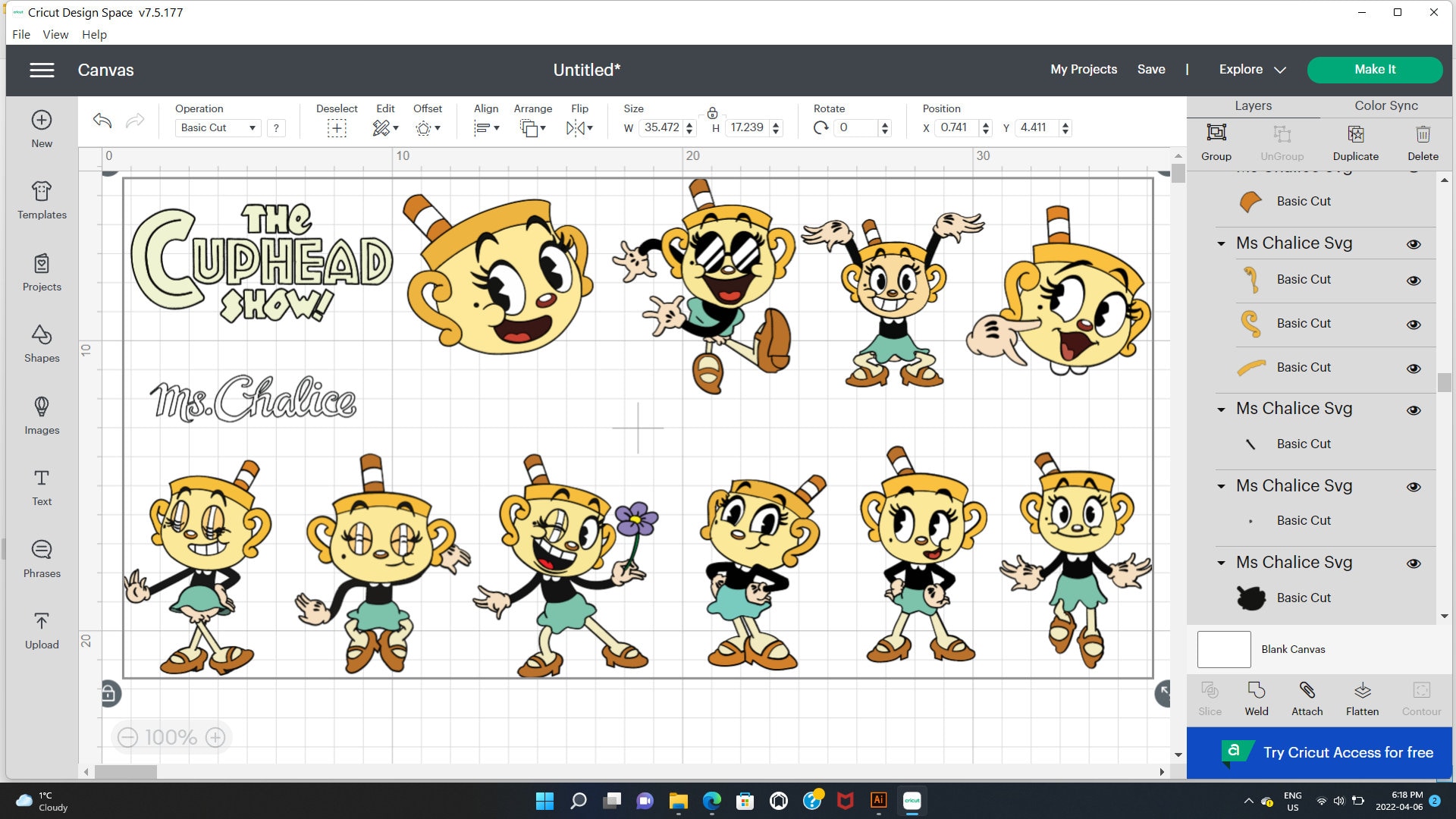 the cuphead show, video game, new 2022 character, colored,  clipart,svg,png,pdf files, vectorized