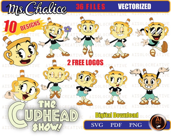 Cuphead Clipart Main Character in Cupheadshow (Instant Download