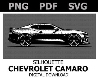 Driven Camaro Silhouette – Perfect for Craft and Decor Projects