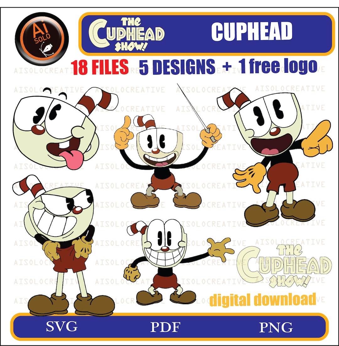 Cuphead Clipart Hauptfigur in Cupheadshow svg Etsy.de