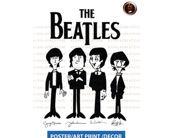 REILLUSTRATED The Beatles Vintage Poster